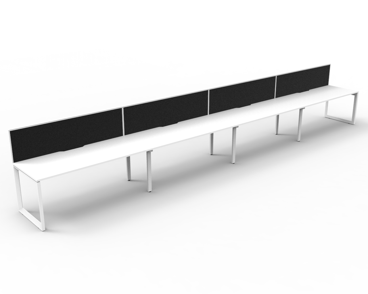Loop 4 Person Single Sided Workstation - With Screen